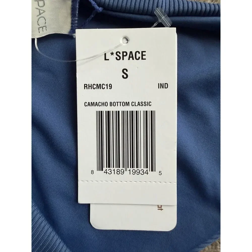 L*Space Camacho Pointelle Rib Bikini Bottom Indigo Blue Women’s Small NWT